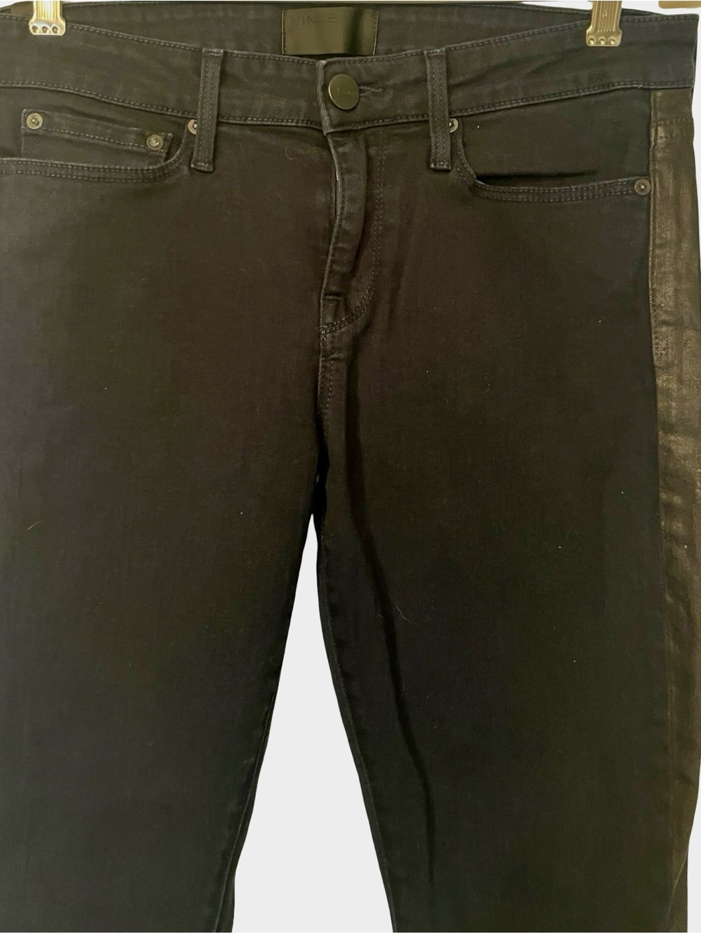 Vince Skinny Denim size 29 leather siding jeans
